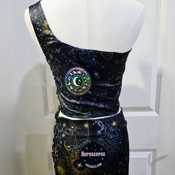Horoscopez ✦ Starry Night Skirt Set ✦ One-Shoulder Bustier Celestial Midi Skirt - Picture 6 of 16